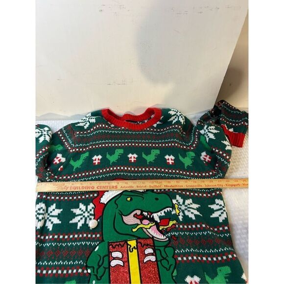 Blizzard Bay Dinosaur T-Rex Christmas sweater mens Large rn#162711 - Picture 5 of 6